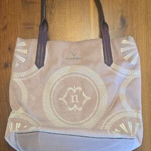 Nanette Lepore Beige Tote with Brown Handles